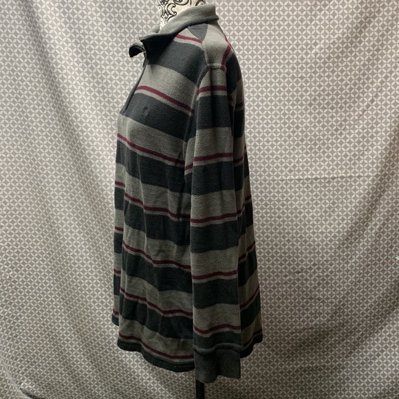 Arnold Palmer Mens Grey Black Striped Sweater Too Size Medium - Picture 4 of 6